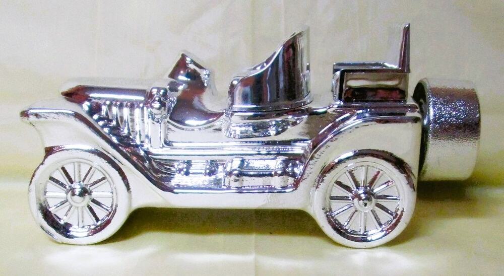 Avon Stanley Steamer Silver Decanter Tai Winds After Shave 5 oz Vintage Car 1978